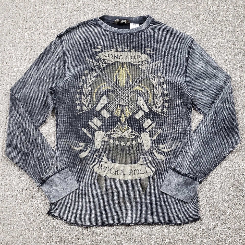 Vintage Y2k Waffle Knit Shirt Mens XL NoBo Cyberpunk Grunge Emo Goth Pinkman